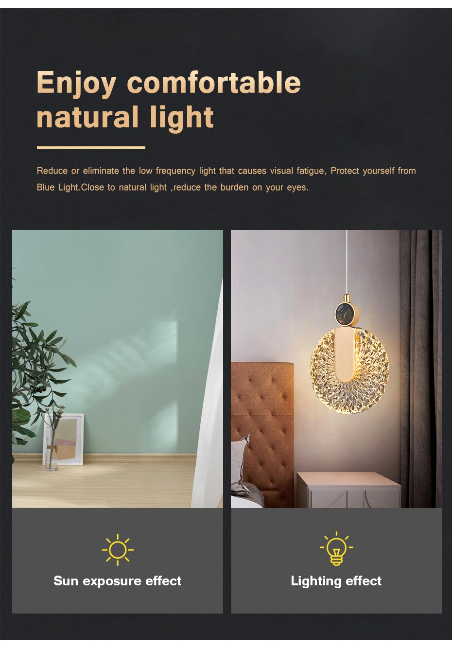 DUN Luxe gouden led-hanglamp ronde kristallen hanglamp