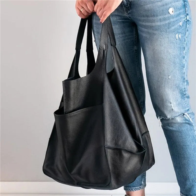 MILLICENT | OVERSIZED LEDEREN TOTE BAG