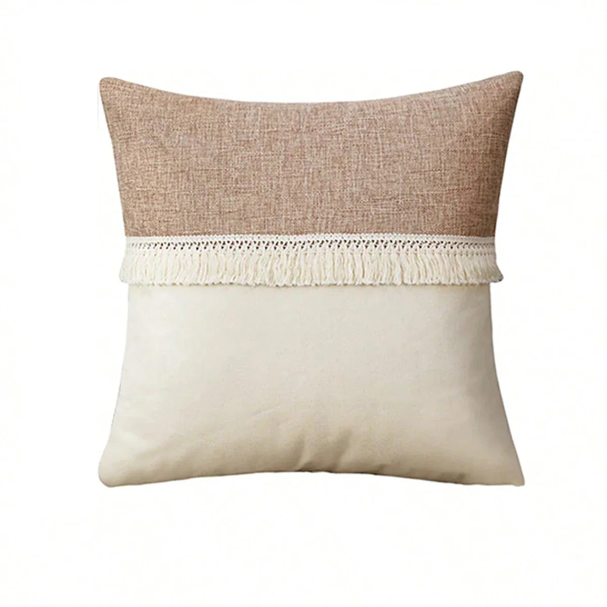 GeoBoho - Housse de coussin beige à motif géométrique | décoration