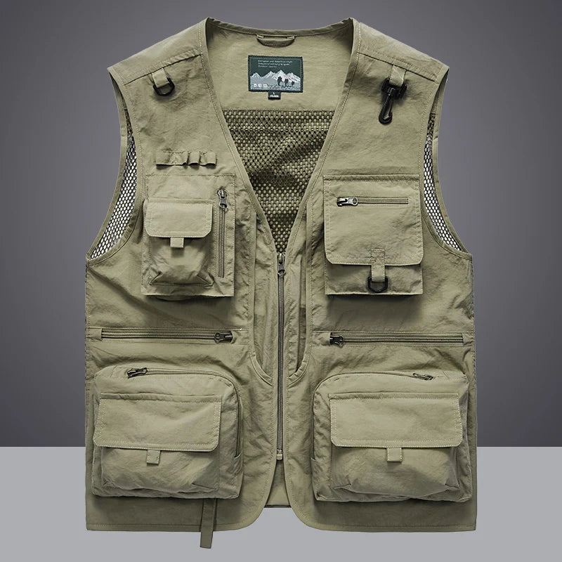 Gilet de pêche tactique cargo à 14 poches