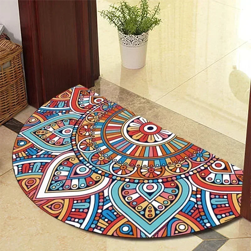 Winnie Retro Semi-Circular Door Mat – Elegant Anti-Slip Indoor Entrance Rug