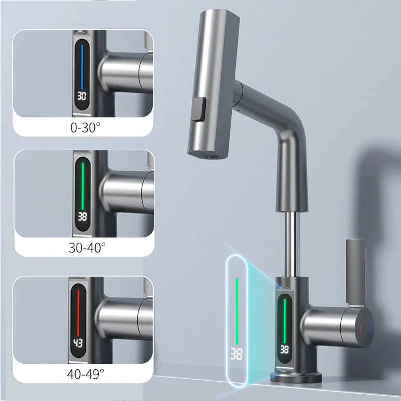 Vrimlo Waterfall Faucet With Temperature Display