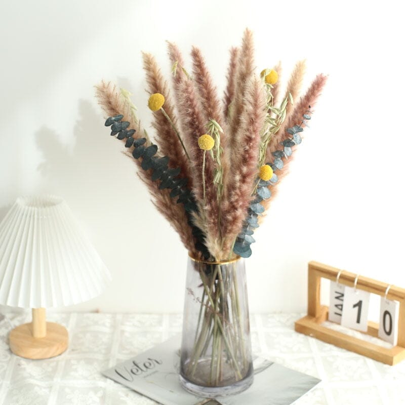 80PCS Natural Dried Pampas Grass Bouquet