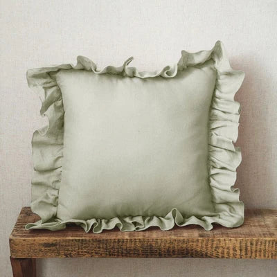 Soft Ruffled Pure Linen Cushion & Pillowcase Covers - 11 Colours, Various Sizes