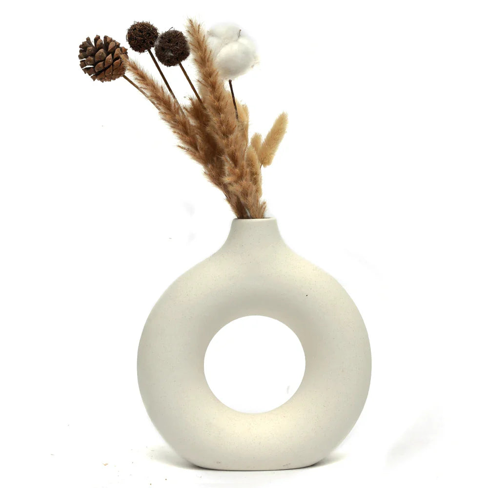 Circular Hollow Ceramic Vase