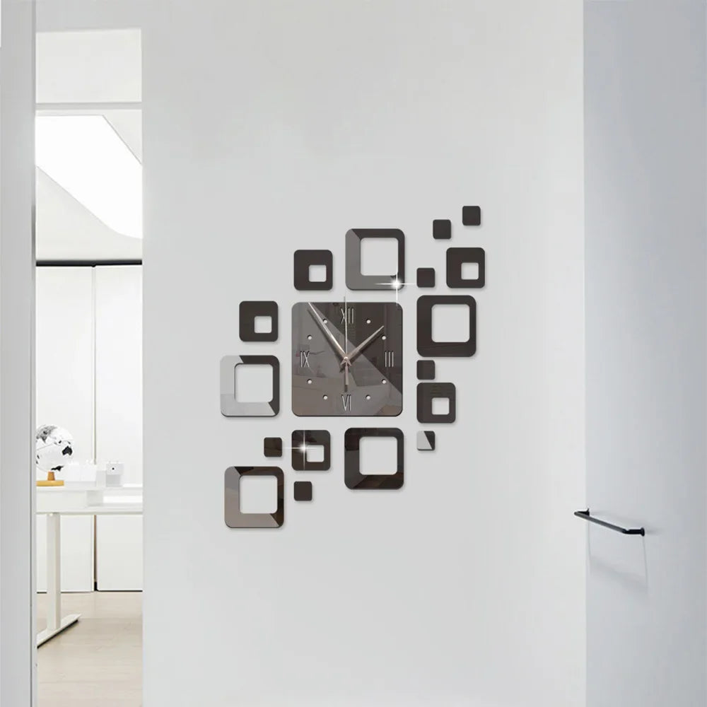 MirrorCraft - Reloj de pared cuadrado de acrílico