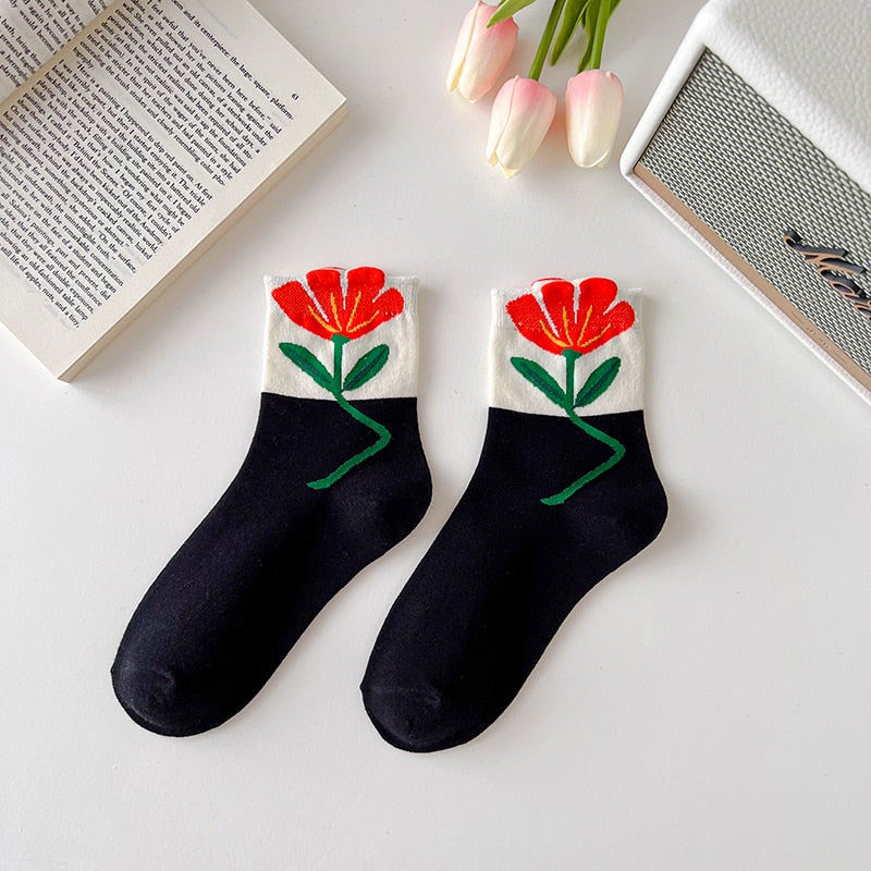 Chaussettes à fleurs