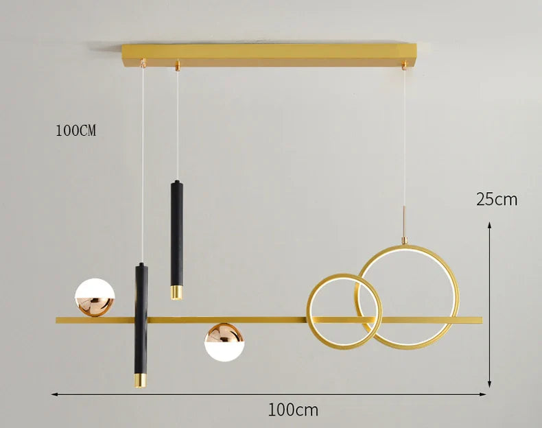 Komnab Modern Minimalistisk LED-pendellys med fjernkontrollspotlight