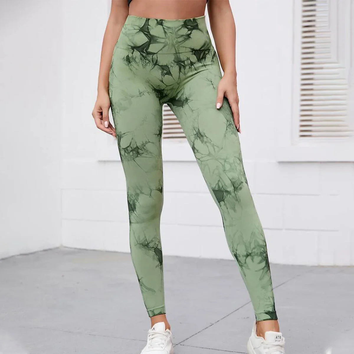 Zökkenőmentes Batikolt Magas Derék Leggings