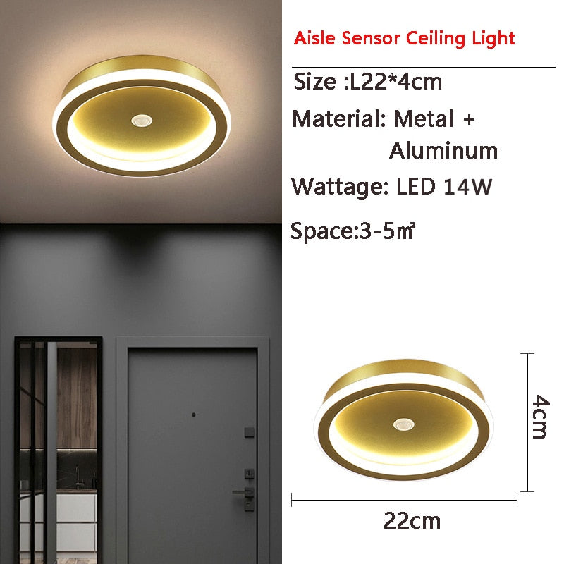 Lampada da soffitto a LED con sensore di movimento PIR umano per corridoio della camera da letto