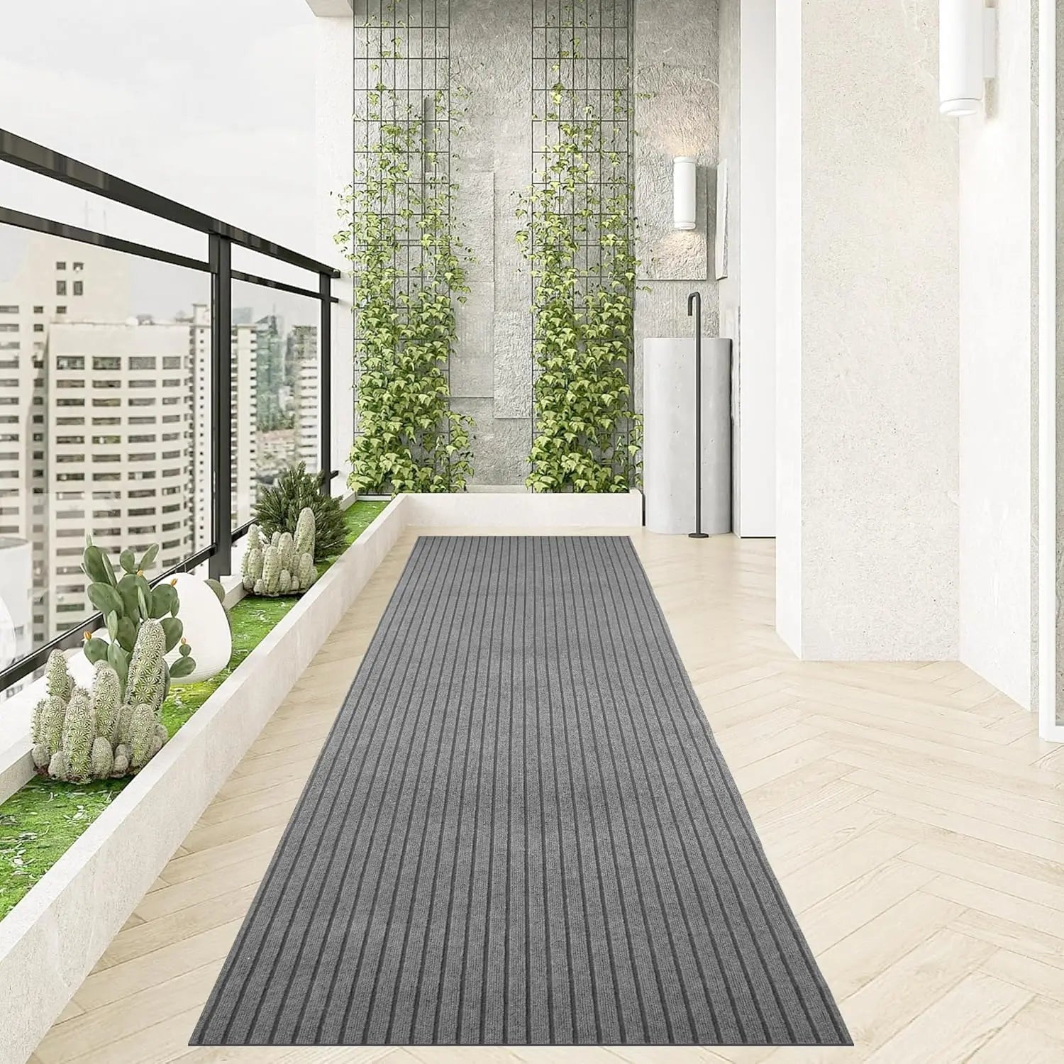 Sara Non-Slip Striped Door Mat – Indoor & Outdoor Rubber-Backed Entrance Rug