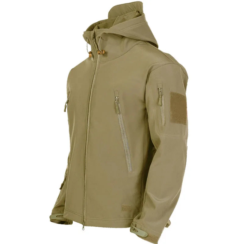 Giacca Soft Shell - Bomber tattico antivento impermeabile con cappuccio da uomo