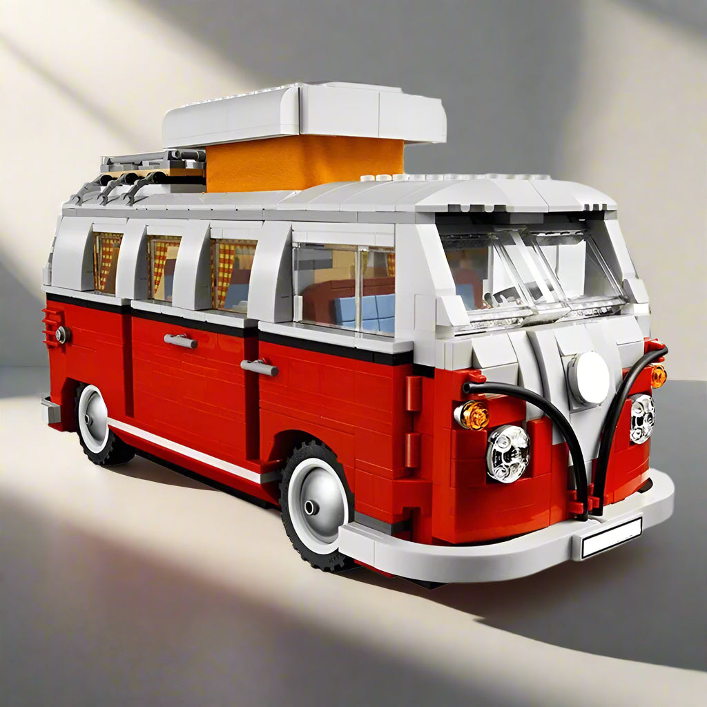 MINISO Disney FIAT 500 & VW Camper Autó Modell Blokkok – Szórakoztató Építhető Mini Autó Készlet