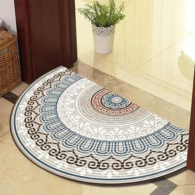 Winnie Retro Semi-Circular Door Mat – Elegant Anti-Slip Indoor Entrance Rug