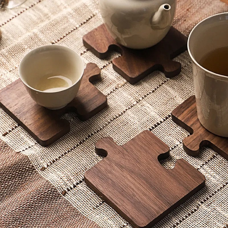 Walnut Puzzle Coasters