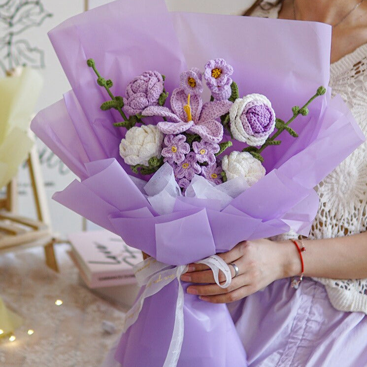 Décoration de bouquet de fleurs au crochet