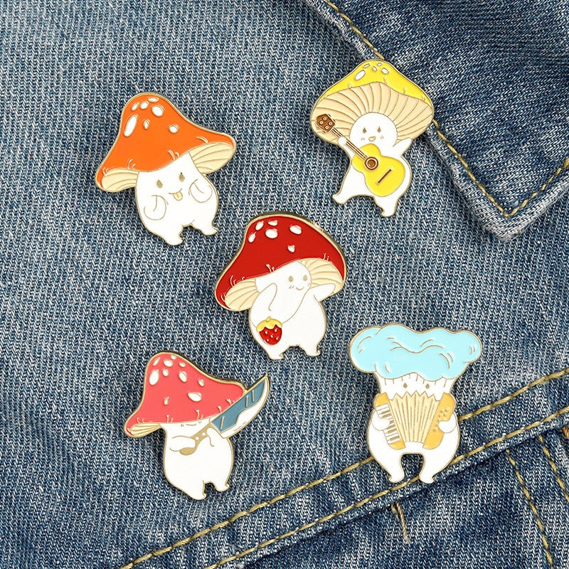 Mushroom Series Collection Emalj Pins