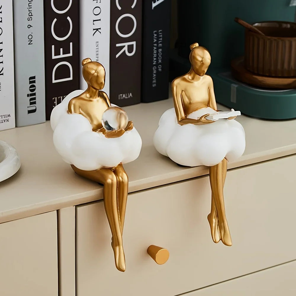 Ornement de figurine d’art abstrait de fille de nuage