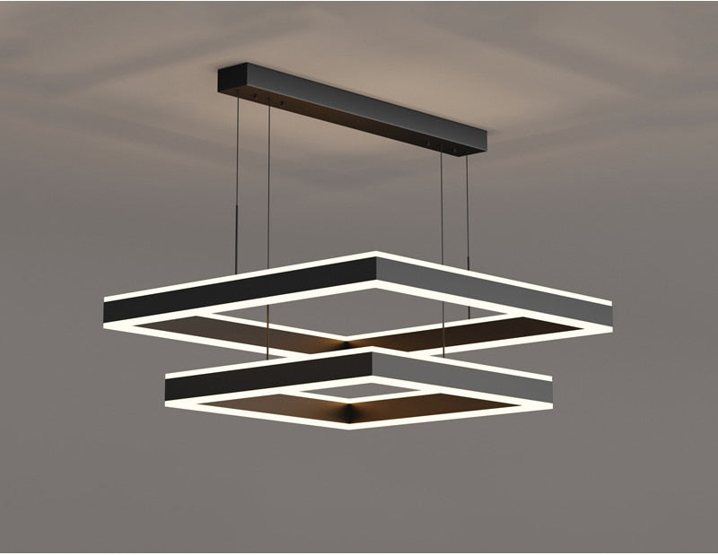 YLK Kare - Moderne led lysekrone for stue luksus kvadratisk design