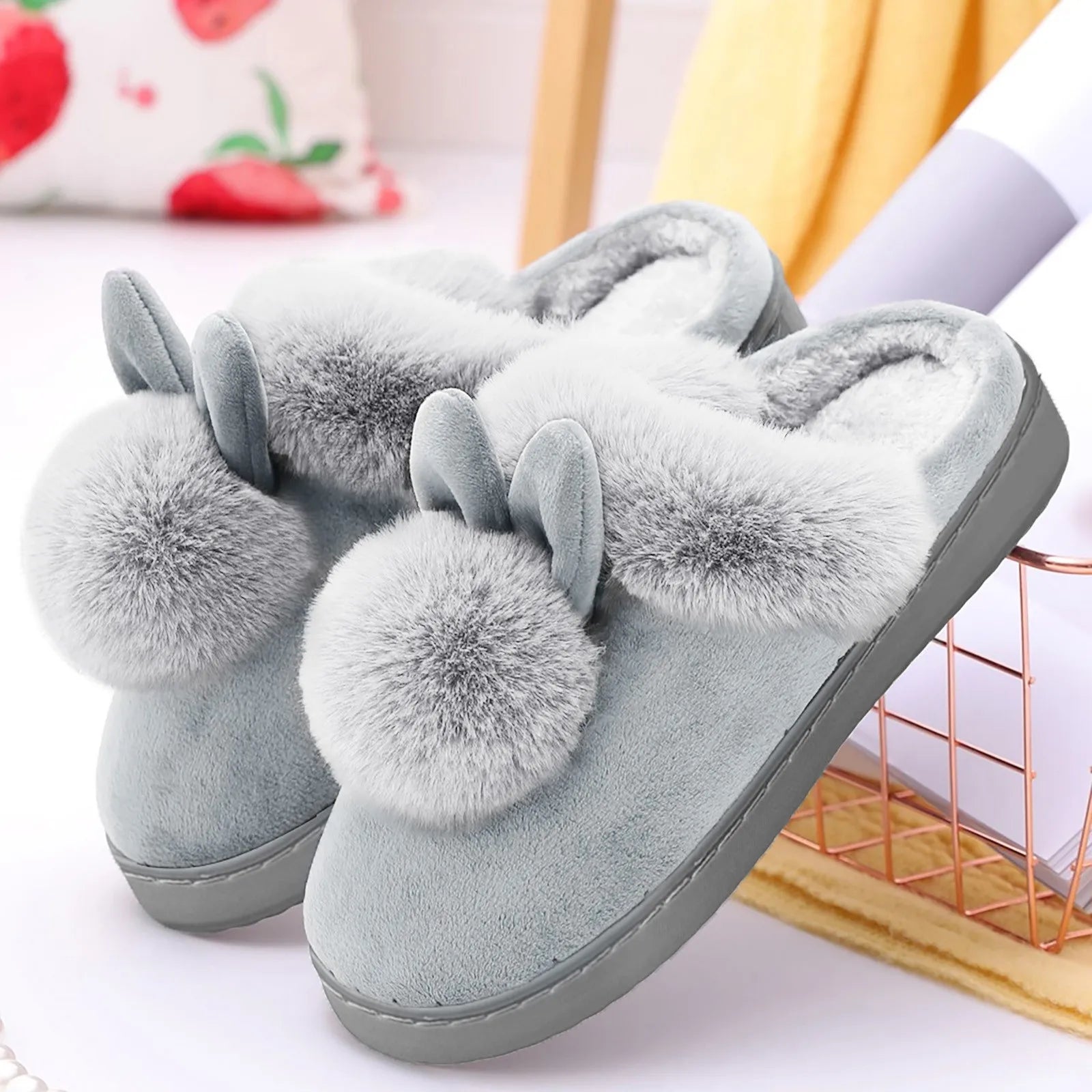 CozyBunny - Pantofole con orecchie da coniglio