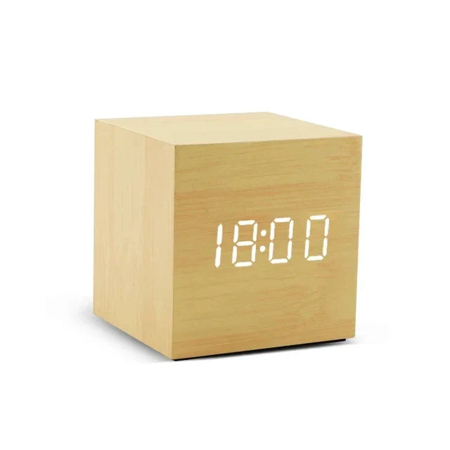 TempTune – LED houten wekker met temperatuurdisplay