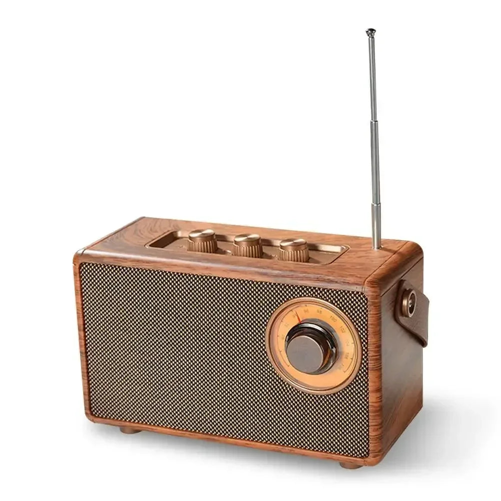 2024 Retro Puinen Bluetooth-kaiutin - Tyylikäs Kannettava Stereo Kotiin, Leirintään ja Matkalle