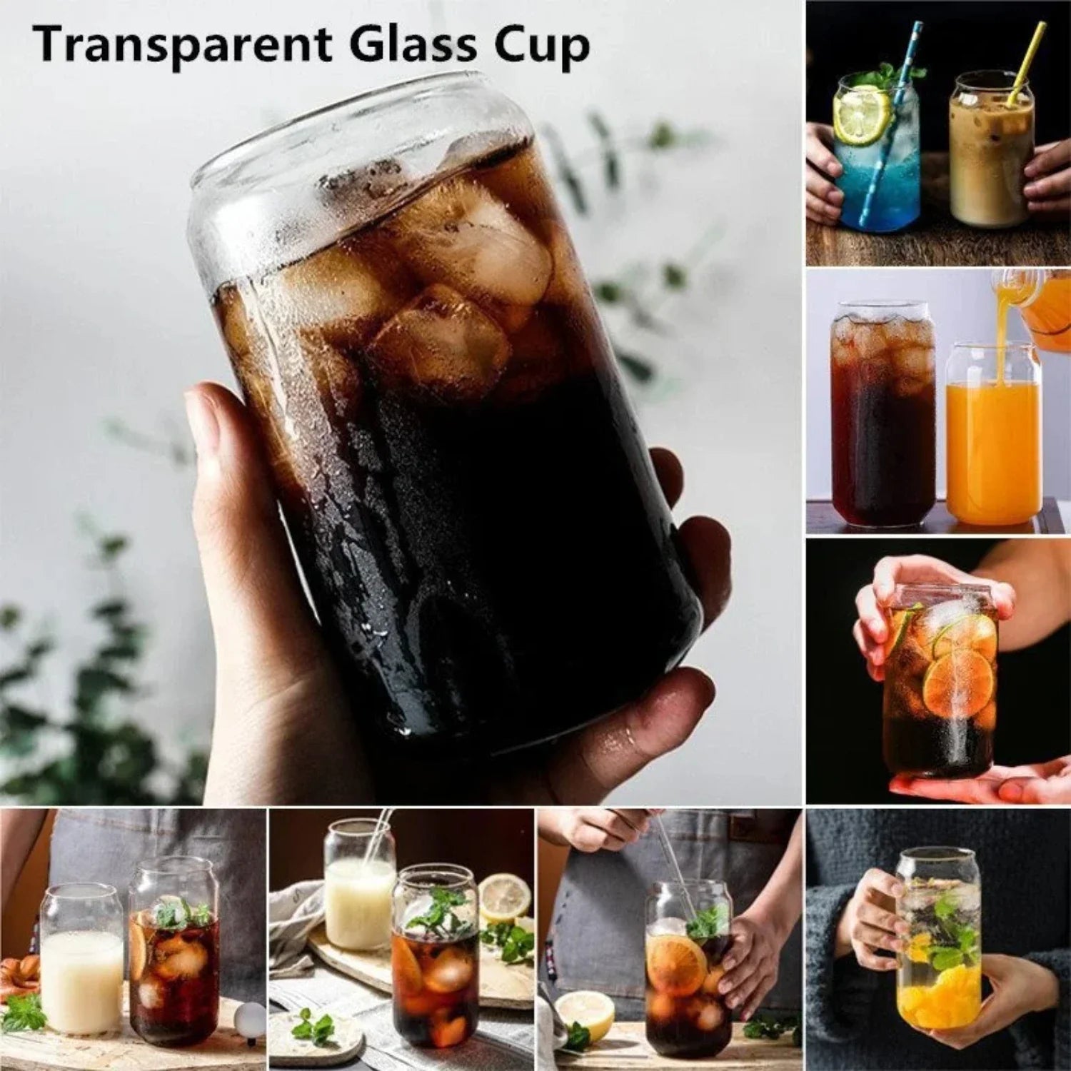 Transparent och kreativ glasdryckeskopp för formning av te, juice, mjölk, kaffe och vin - perfekt för dina dagliga dryckesbehov