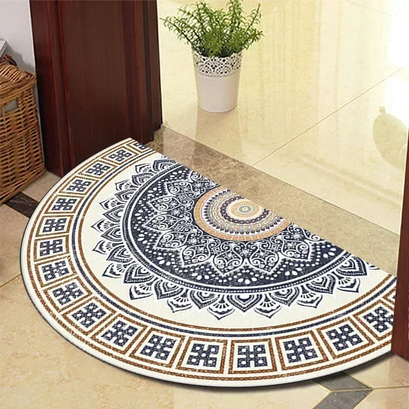 Winnie Retro Semi-Circular Door Mat – Elegant Anti-Slip Indoor Entrance Rug