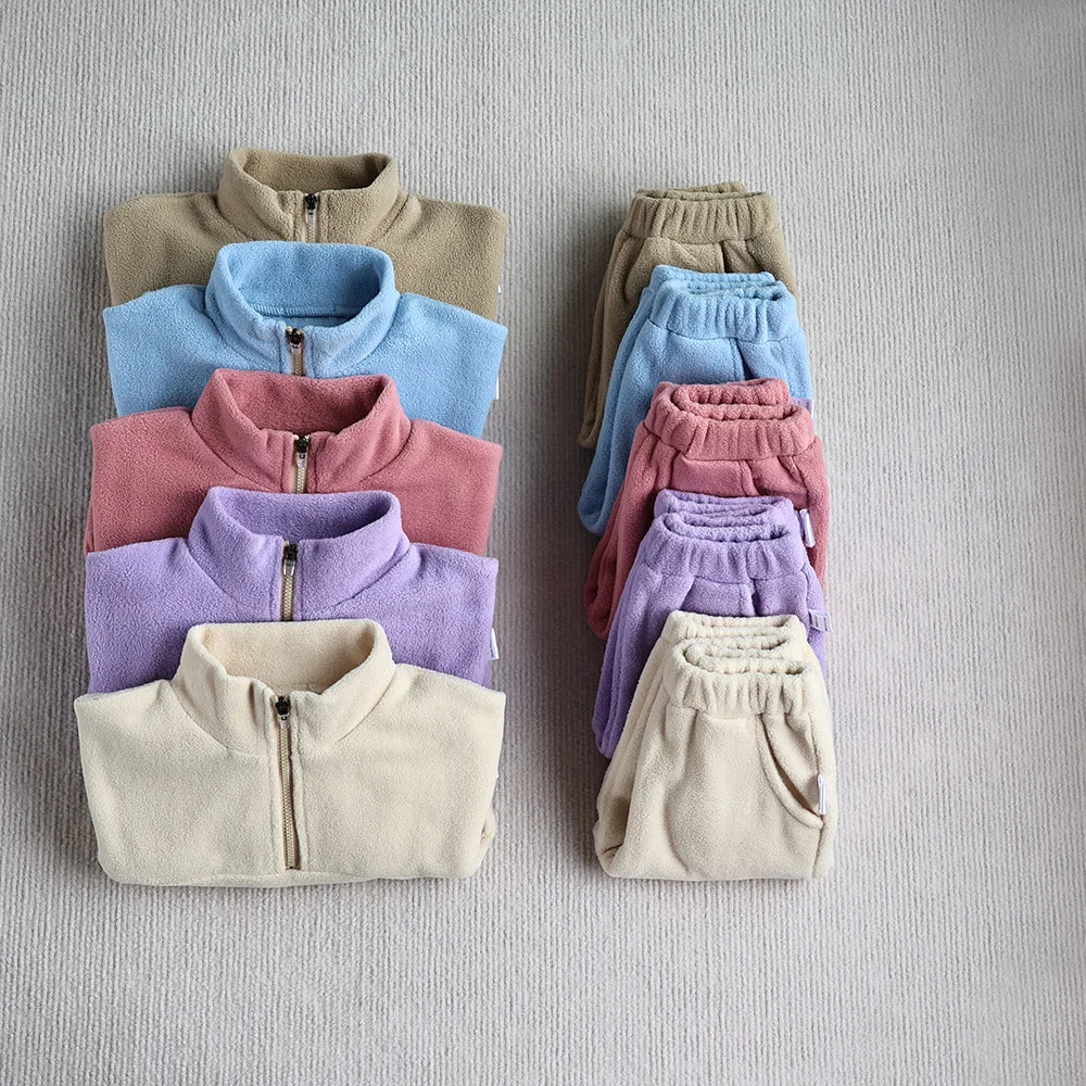 Winnie Baby Fleece Hoodie Set – Gezellige 2PCS Herfst Outfit