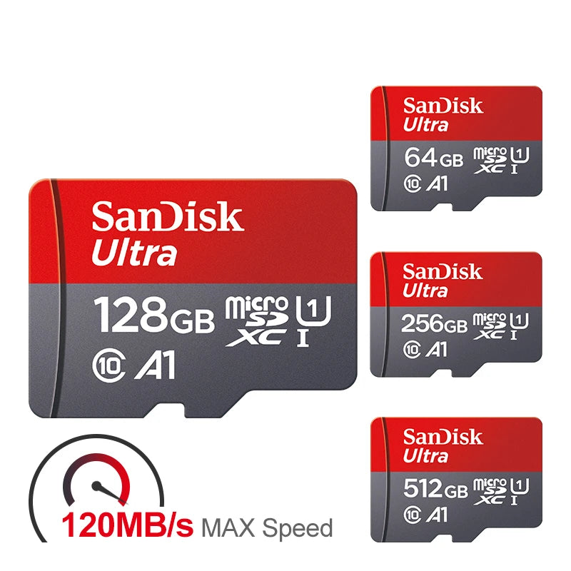 بطاقة ذاكرة ميكرو SD فئة 10 Ultra microsd 128GB 32GB 64GB 256GB 512GB A1 بطاقة فلاش SD TF للهواتف