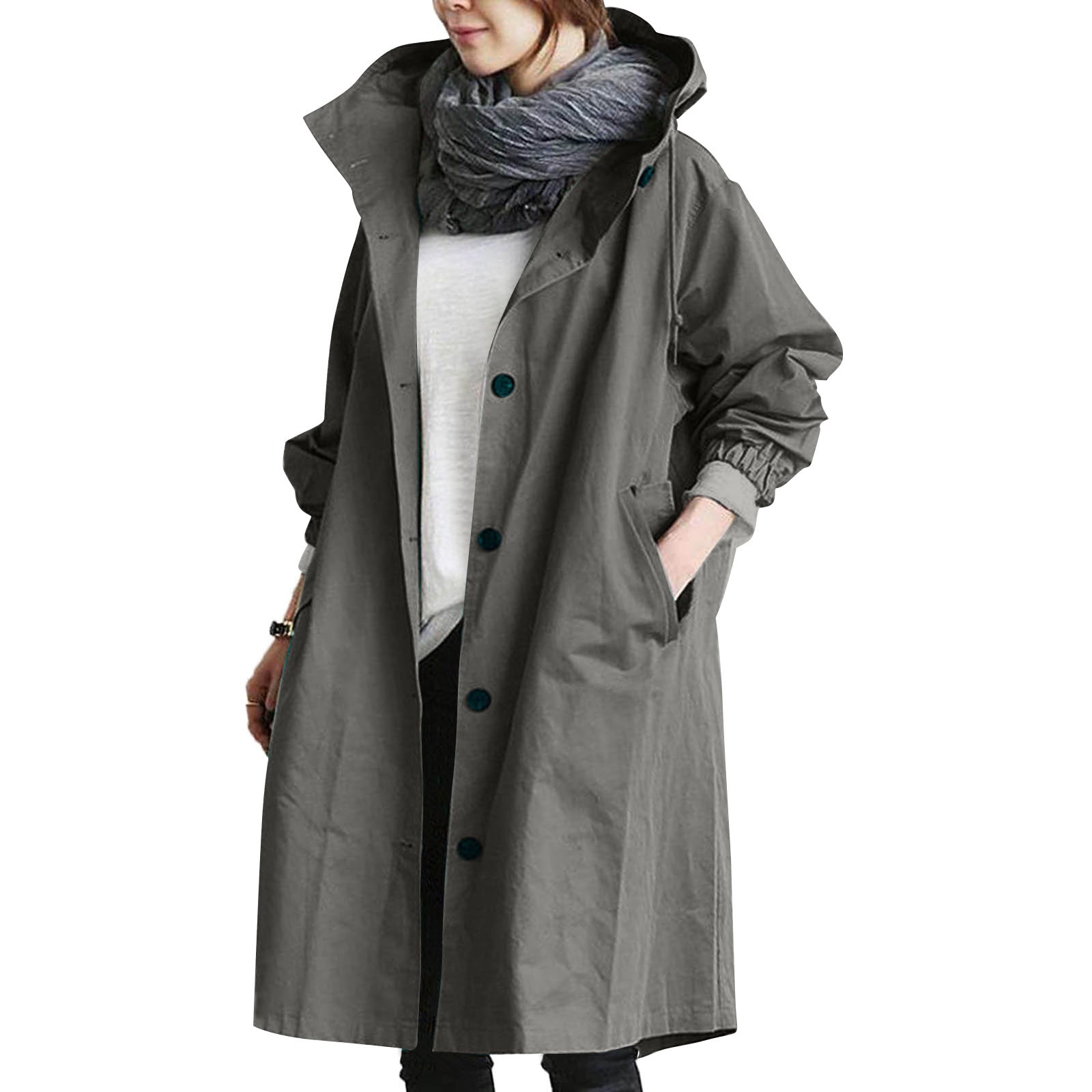 Manteau élégant | Trench long/veste à la mode pour femmes, changement de saison 2024