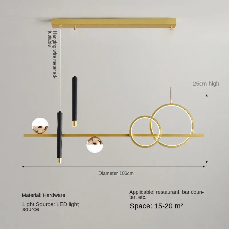 Komnab Modern Minimalistisk LED-pendellys med fjernkontrollspotlight