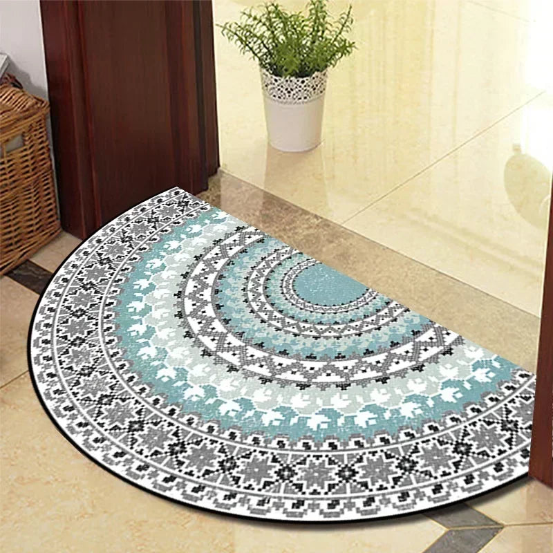 Winnie Retro Semi-Circular Door Mat – Elegant Anti-Slip Indoor Entrance Rug