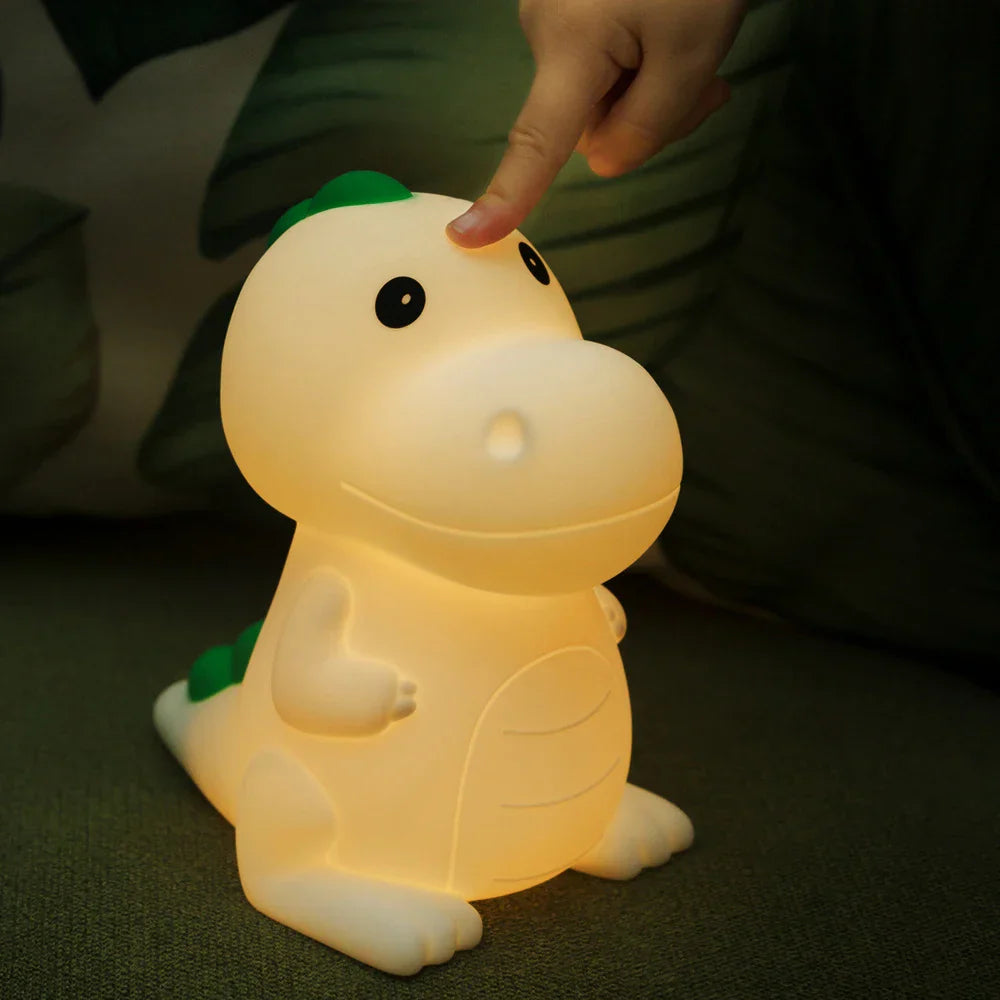 DinoGlow - Veilleuse rechargeable avec 7 couleurs