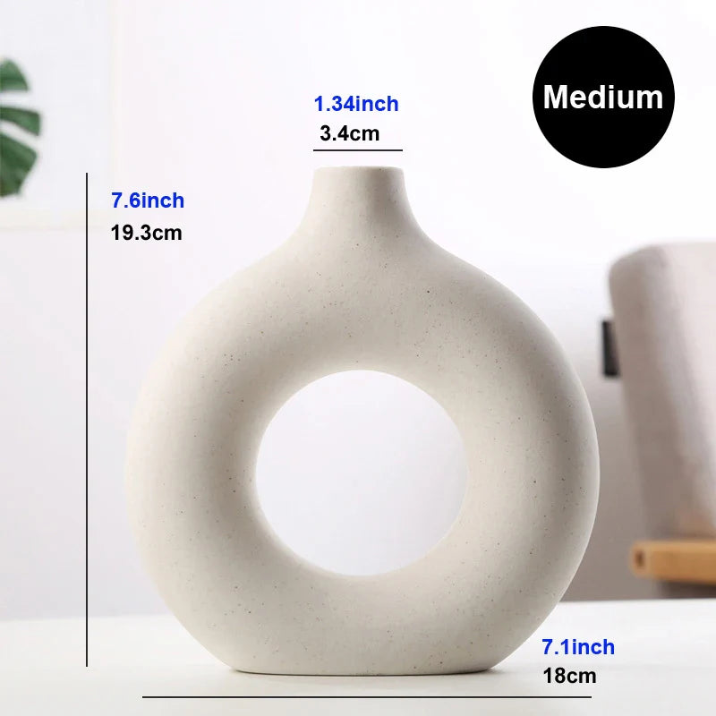 Circular Hollow Ceramic Vase