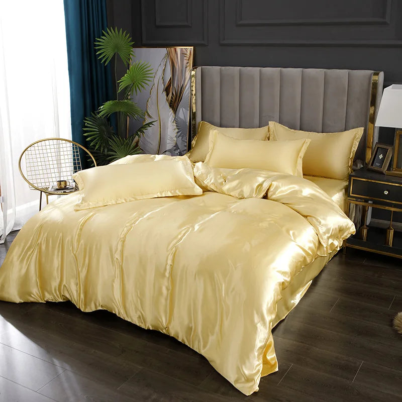 Luxurious Silk Bedding Ensemble: Elegance in Every Thread