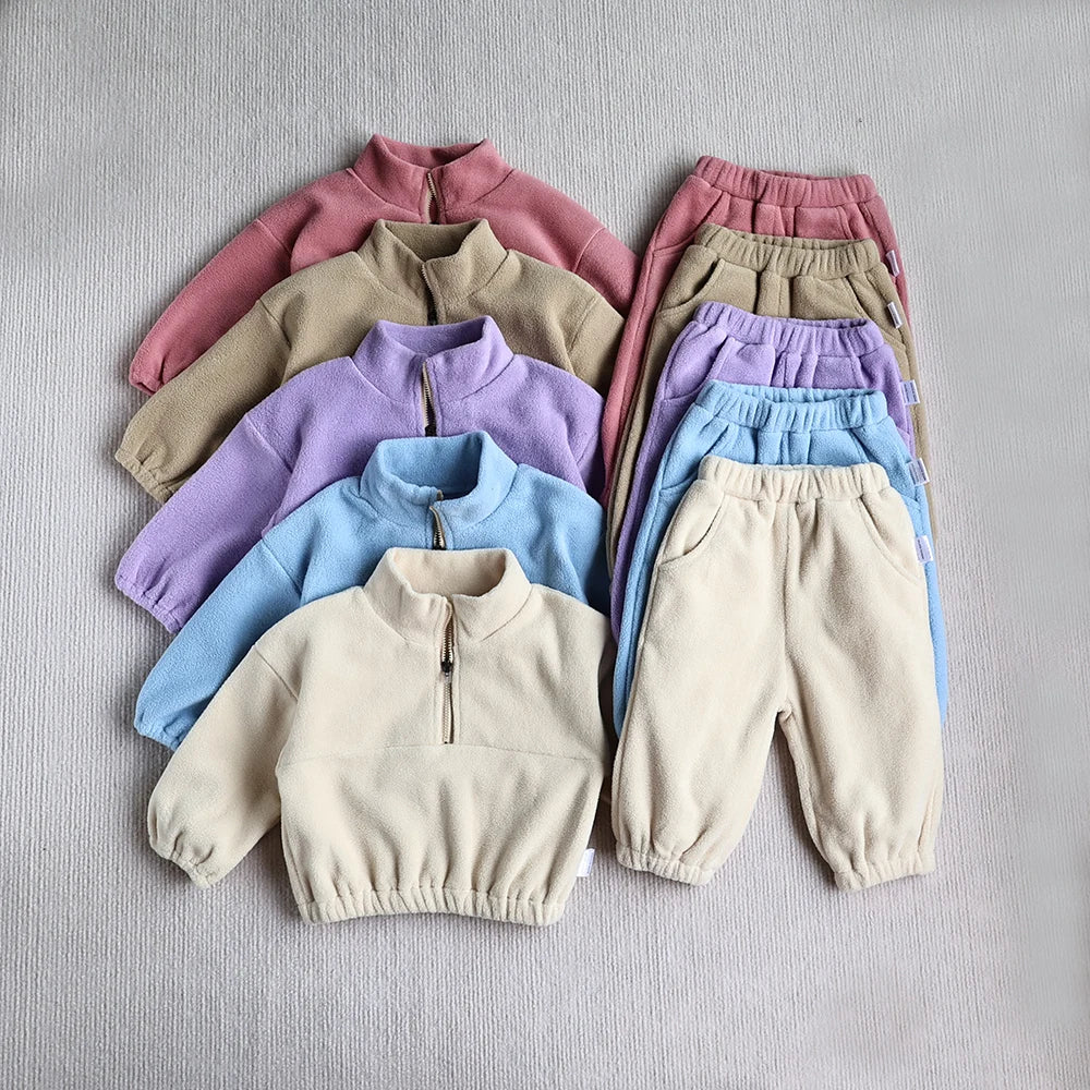 Winnie Baby Fleece Hoodie Set – Gezellige 2PCS Herfst Outfit