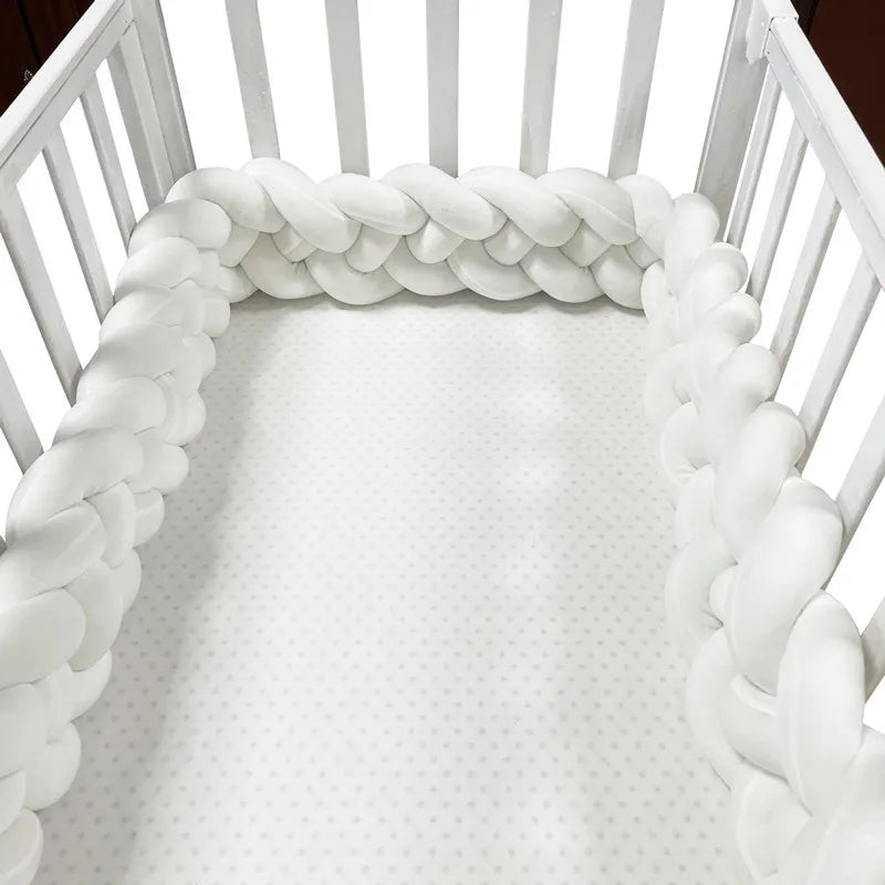 Baby Knot Bed Bumper & Nest - White, Light Grey & Dark Grey