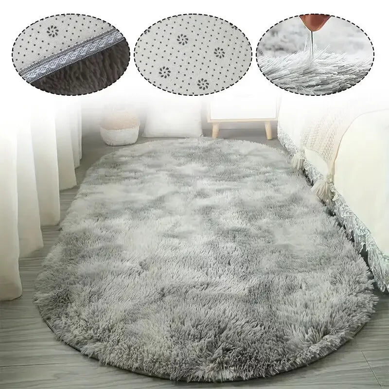 Sara Fluffy Tie-Dye Anti-Slip Rug – Soft Plush Carpet for Home Décor