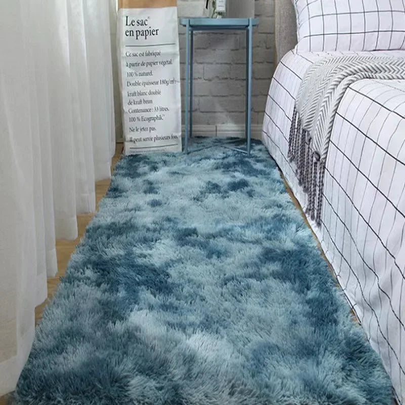 Sara’s Nordic Silk Tie-Dye Plush Carpet – Modern Bedroom & Living Room Rug