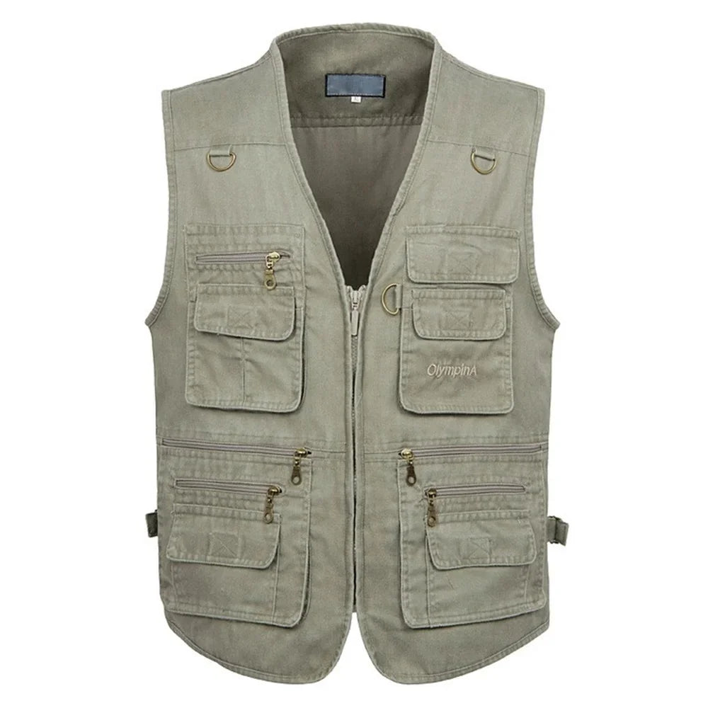 Gilet cargo sans manches en coton | Gilet 16 poches