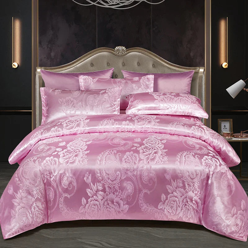 Wostar Satin Rayon Jacquard pussilakana 220x240 Kesäinen Luxury parivuode Pussilakanat