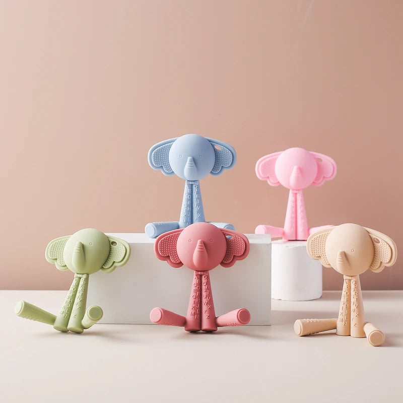 Maya's Baby Teether Giocattolo per la dentizione in silicone - Senza BPA, sonaglio a forma di cartone animato per 0-12 anni