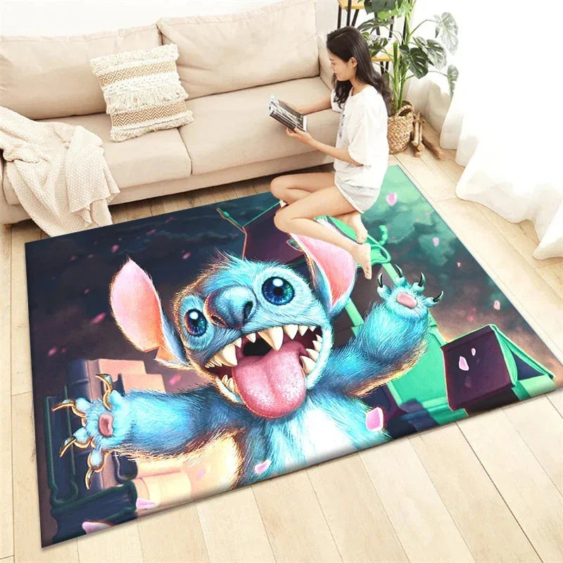 Winnie Stitch Cartoon Rug – Cozy & Vibrant Home Décor