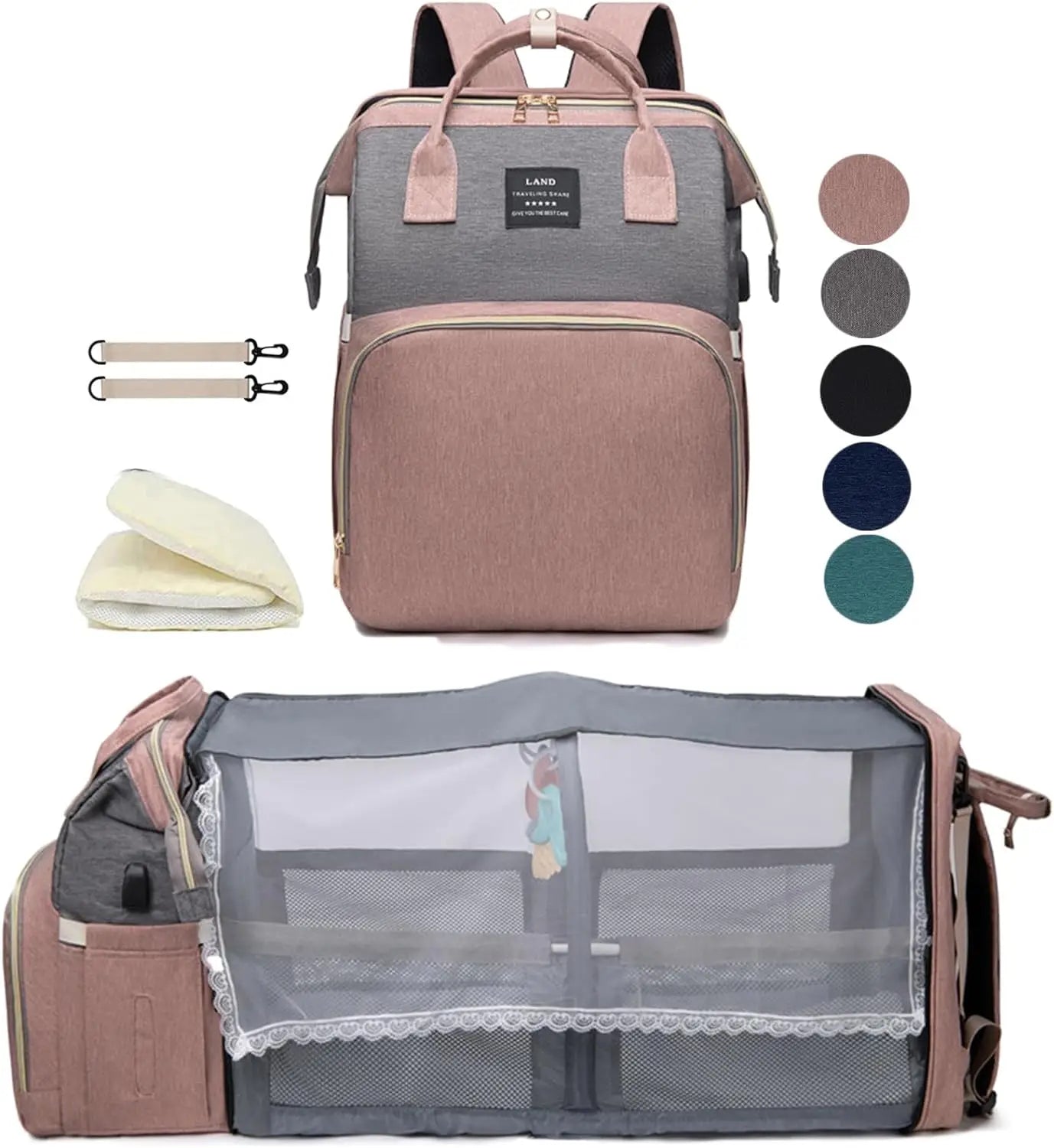 Babyrucksack mit faltbarem Bett