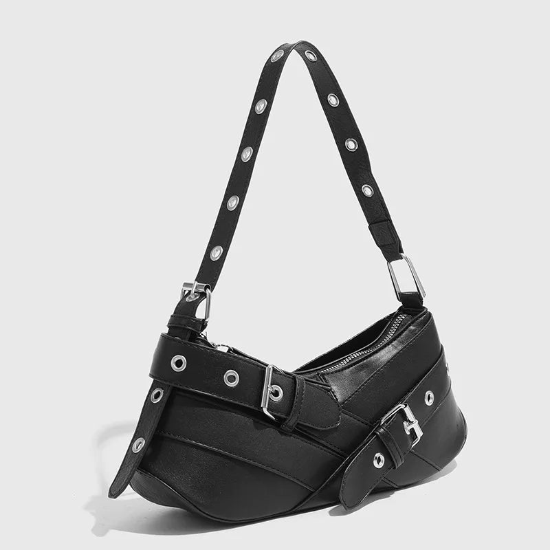 Kylie Buckle-Strap Shoulder Bag