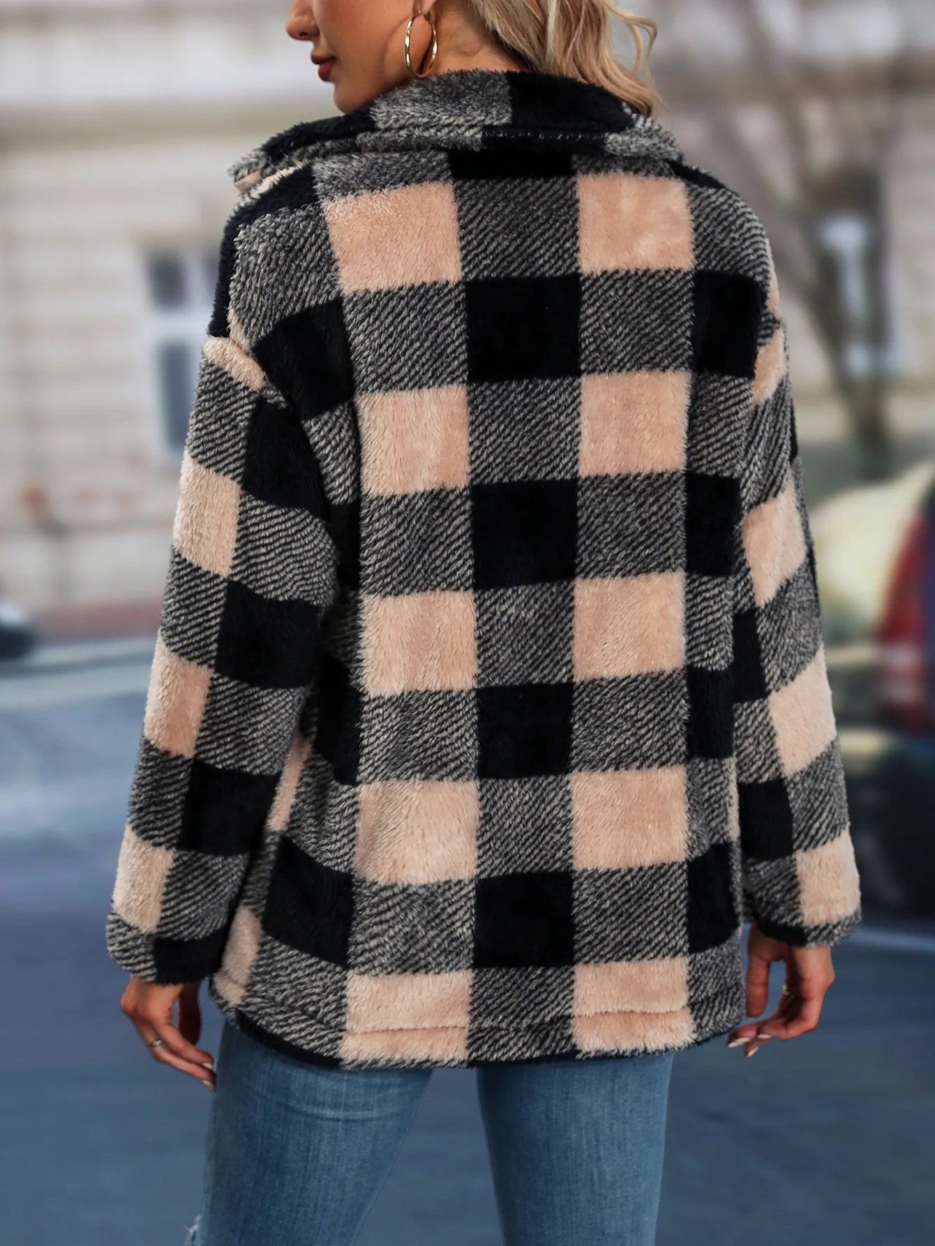 Luna Women's Plaid Lapel Coat/Jacket