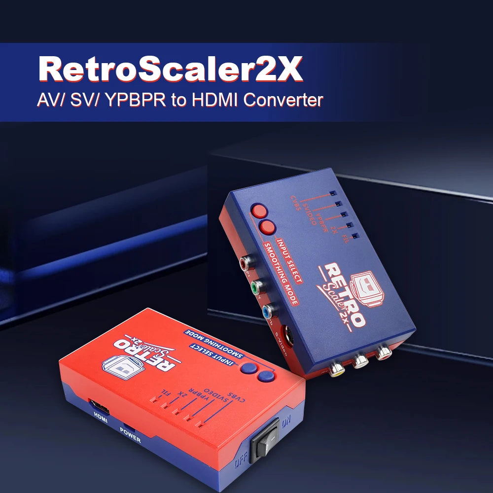 RetroScaler2x convertitore compatibile da AV a HDMI e duplicatore di linea per console di gioco retrò