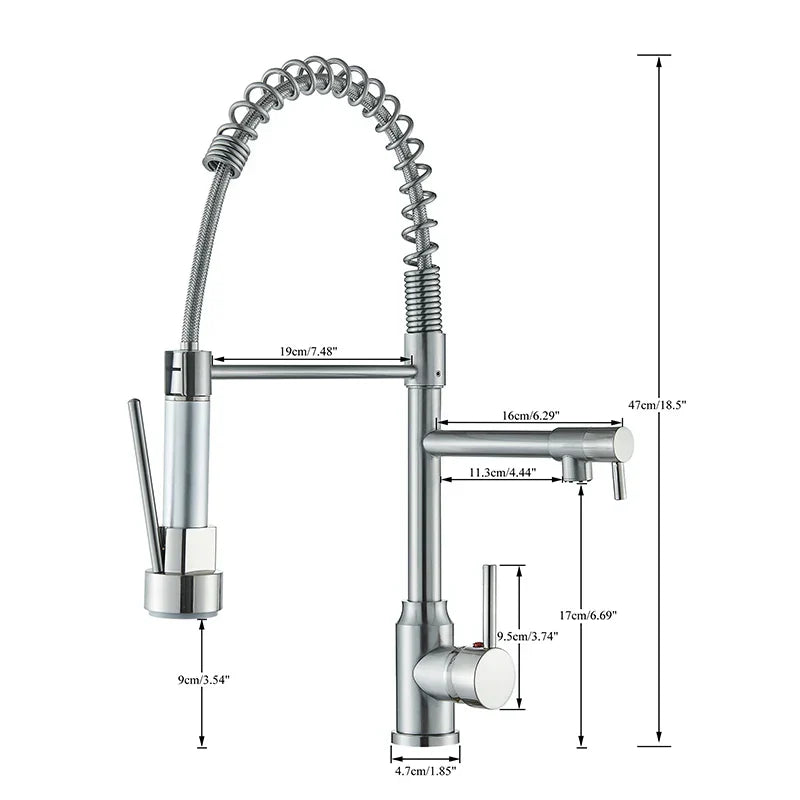 NickelFlex – Grifo de cocina monomando con grifo giratorio de 360°