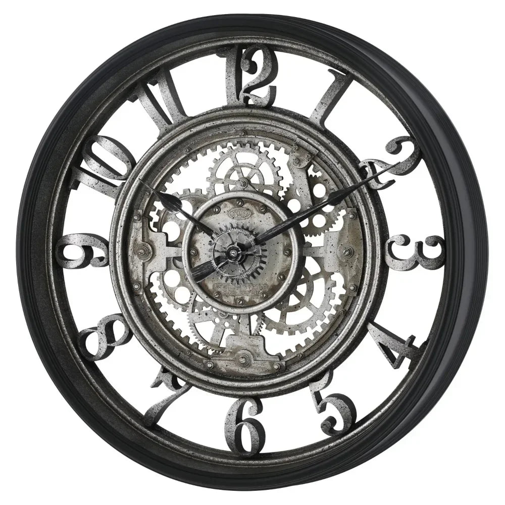 RusticGear - Metal Wall Clock with Arabic Numerals